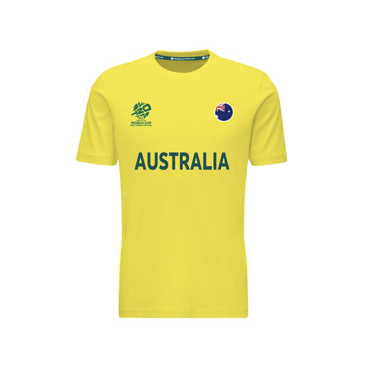 ICC T20 Australia Cricket Country Jersey Yellow T-shirt