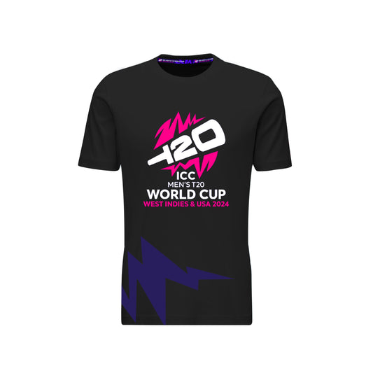 ICC Men's T20 World Cup West Indies & USA 2024 Bolt Navy T-shirt