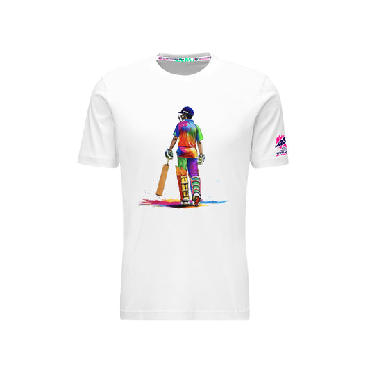 ICC T20 Cricket Player Painting White T-shirt