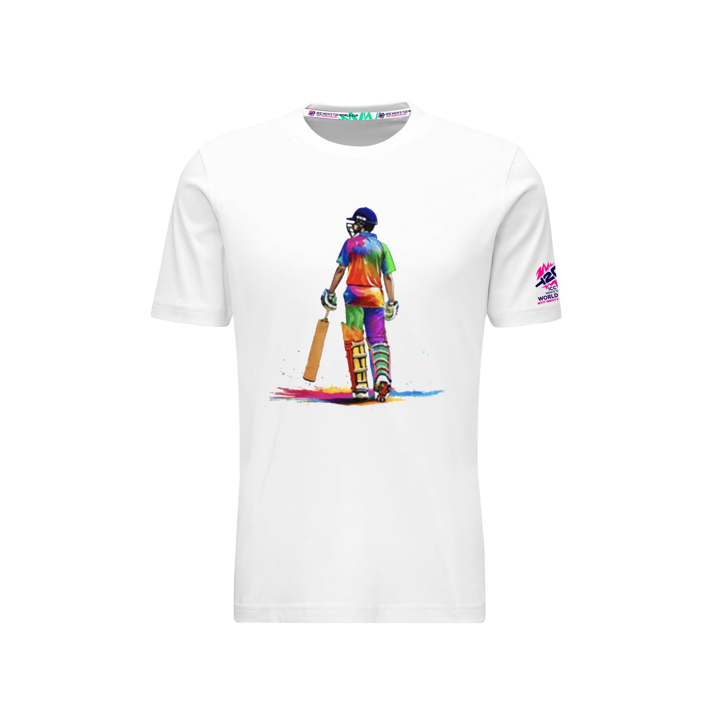 🎁 ICC T20 Cricket Player Painting White T-shirt (100% off)