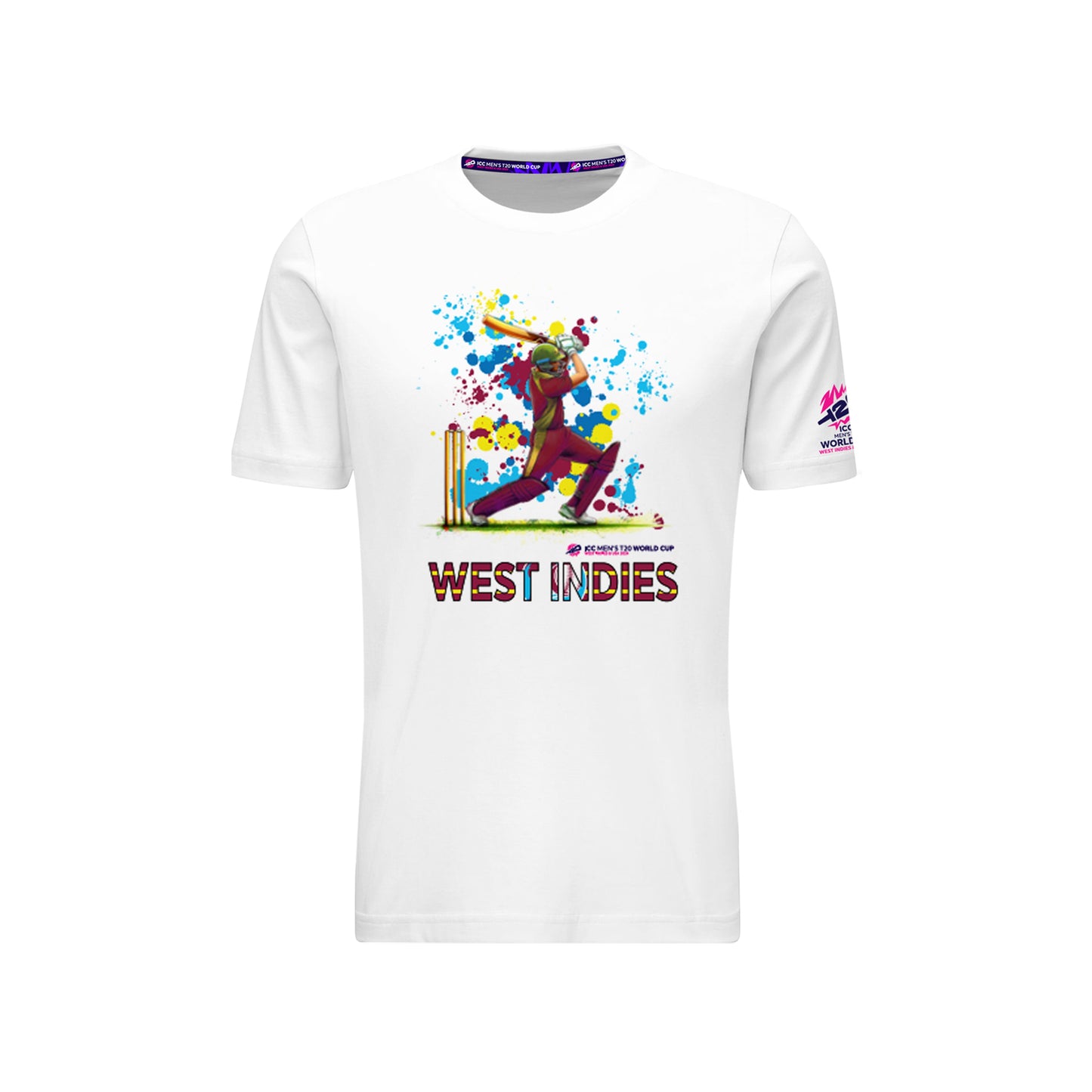 🎁 ICC T20 West Indies Cricket Player Flag Art White T-shirt (100% off)