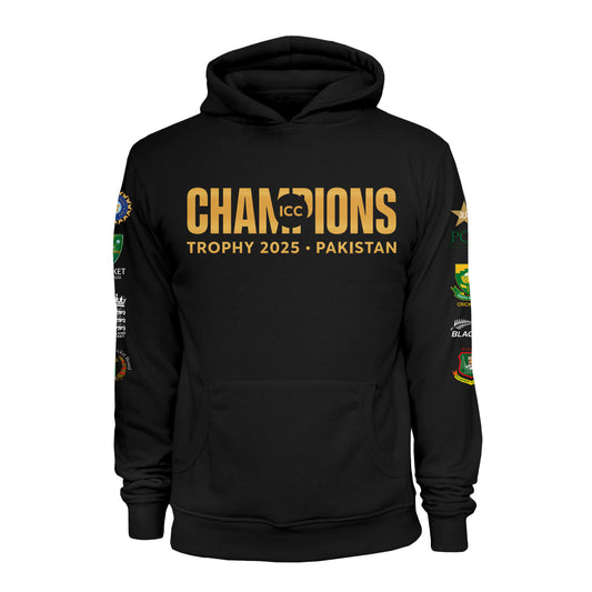 ICC Champions Trophy 2025 All Nations Black Hoodie