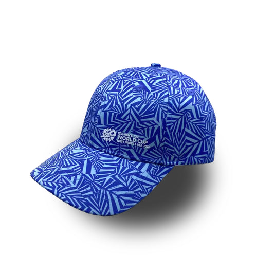 ICC T20 World Cup AOP Blue & Light Blue Zig Zag Pattern Cap - West Indies & USA 2024 Edition