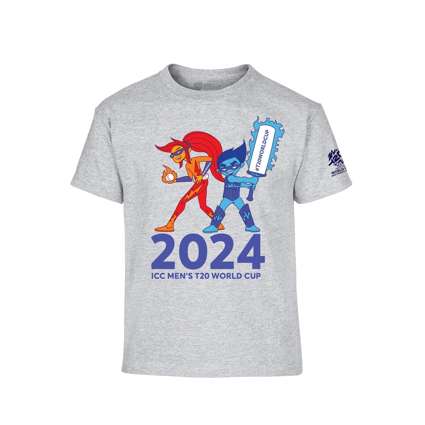 🎁 Blaze & Tonk ICC T20 World Cup 2024 Kids Grey T-shirt (100% off)