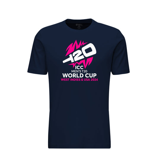 ICC Men's T20 World Cup West Indies & USA 2024 Official Logo Navy T-shirt