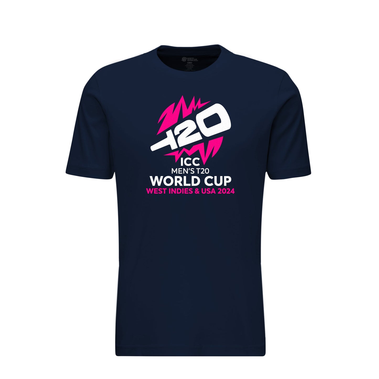 🎁 ICC Men's T20 World Cup West Indies & USA 2024 Official Logo Navy T-shirt (100% off)