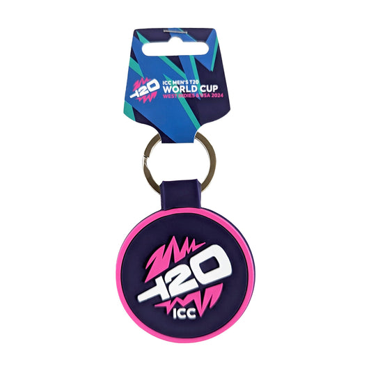 ICC T20 World Cup Round PVC Pink Keyring