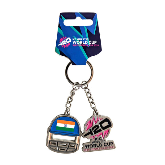 🎁 ICC T20 World Cup India Multicolor Flat Helmet Keyring (100% off)