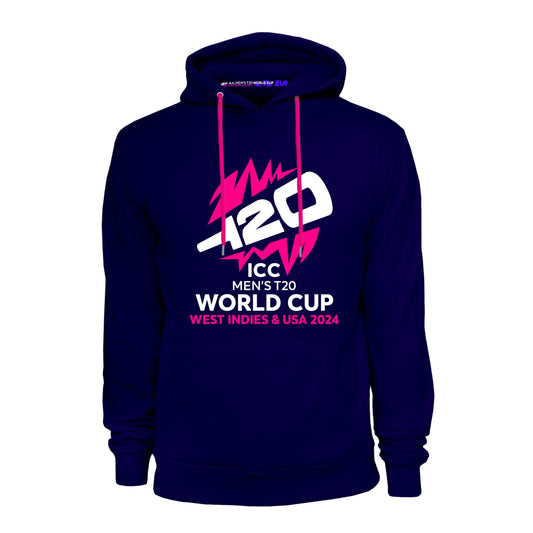ICC T20 World Cup Cricket Navy Pullover Hoodie - West Indies & USA 2024 Edition