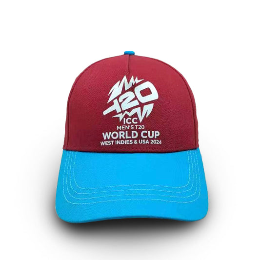 🎁 ICC T20 World Cup Maroon Blue Cap - West Indies & USA 2024 Edition (100% off)